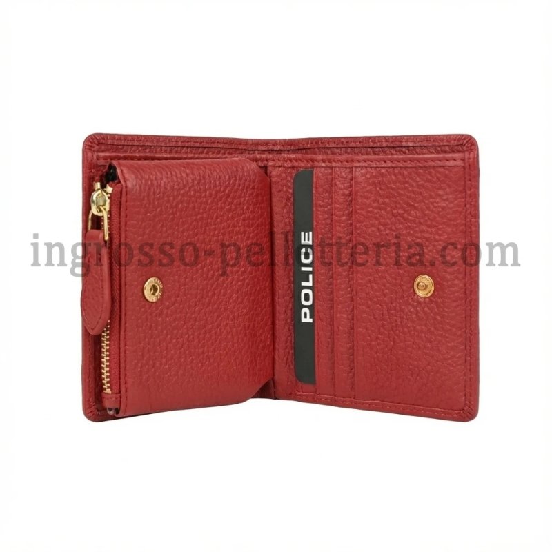 Police Women's Compact Genuine Leather Wallet with Snap and Zip, Coin Pocket and Gift Box — view 59