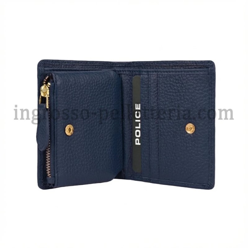 Police Women's Compact Genuine Leather Wallet with Snap and Zip, Coin Pocket and Gift Box — view 51