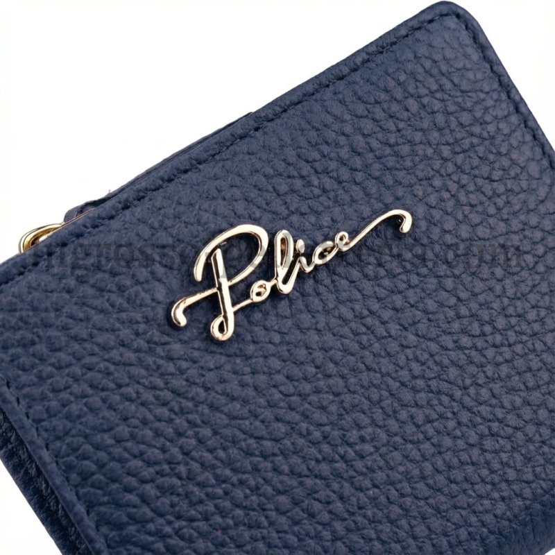 Police Portefeuille Femme en Cuir Véritable Compact avec Bouton et Fermeture Éclair, Porte-Monnaie et Coffret Cadeau — vue 55