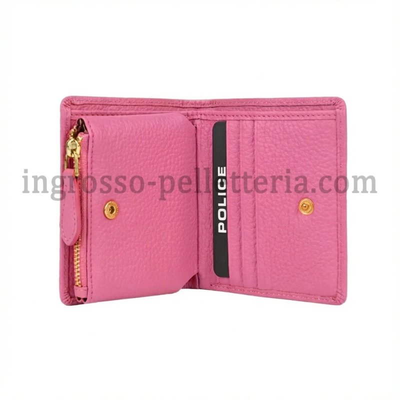 Police Women's Compact Genuine Leather Wallet with Snap and Zip, Coin Pocket and Gift Box — view 43