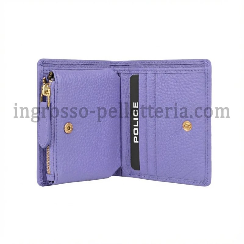 Police Women's Compact Genuine Leather Wallet with Snap and Zip, Coin Pocket and Gift Box — view 27