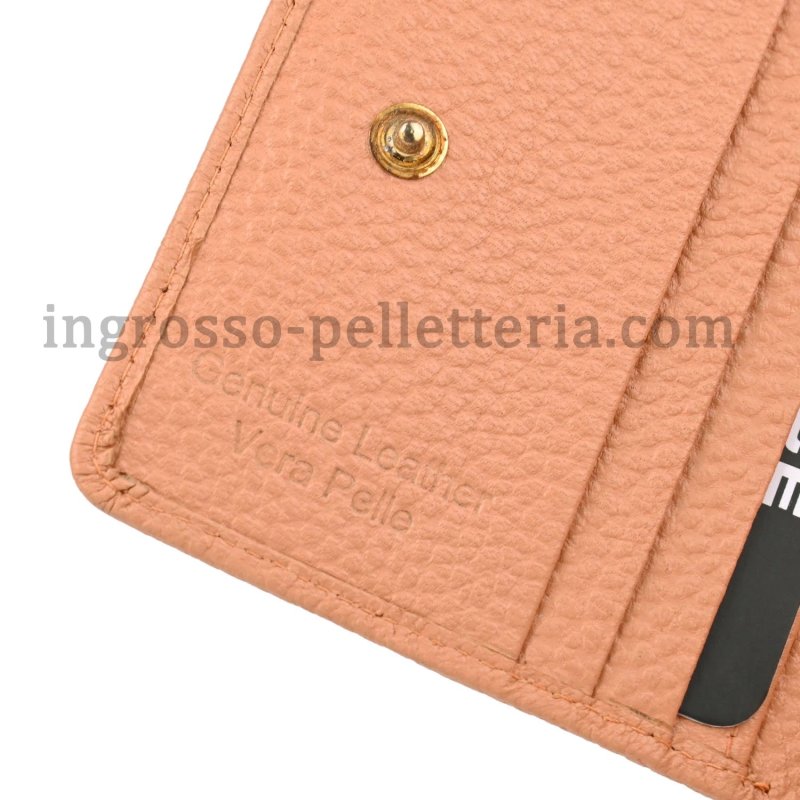 Police Portefeuille Femme en Cuir Véritable Compact avec Bouton et Fermeture Éclair, Porte-Monnaie et Coffret Cadeau — vue 24