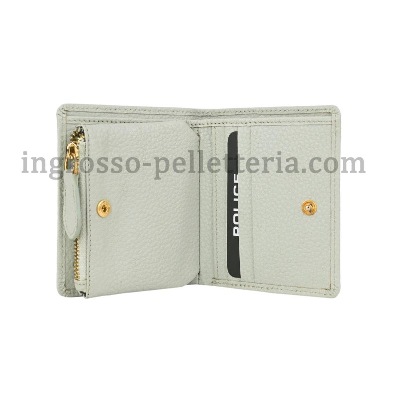 Police Portefeuille Femme en Cuir Véritable Compact avec Bouton et Fermeture Éclair, Porte-Monnaie et Coffret Cadeau — vue 11