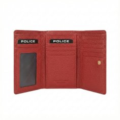 Police Cartera de Mujer en Piel Auténtica Compacta con Botón y Cremallera, Monedero y Caja de Regalo 2