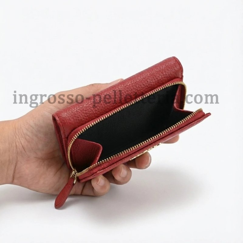 Police Women's Compact Genuine Leather Wallet with Snap and Zip, Coin Pocket and Gift Box — back view