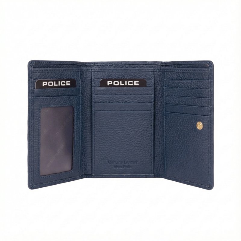 Police Women's Compact Genuine Leather Wallet with Snap and Zip, Coin Pocket and Gift Box — view 9