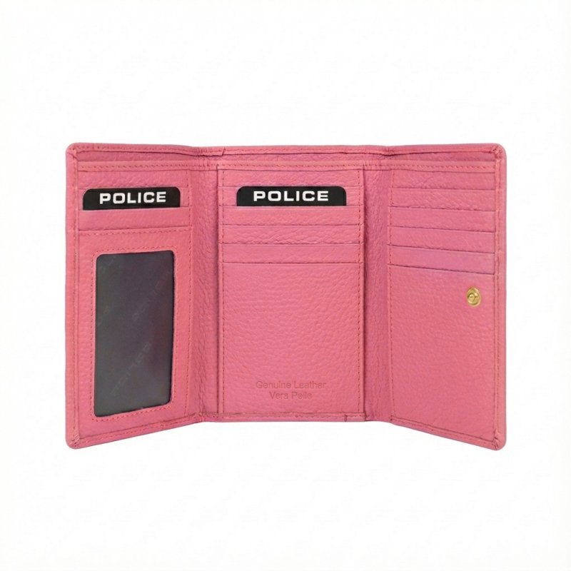 Police Portefeuille Femme en Cuir Véritable Compact avec Bouton et Fermeture Éclair, Porte-Monnaie et Boîte Cadeau — vue 16
