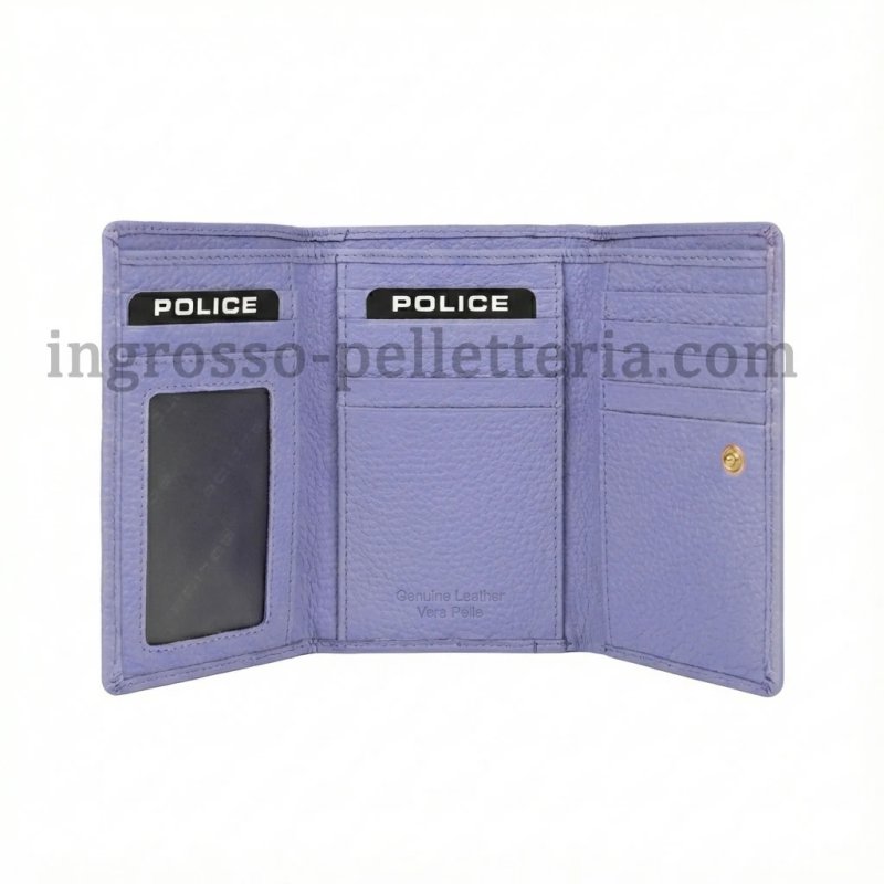 Police Women's Compact Genuine Leather Wallet with Snap and Zip, Coin Pocket and Gift Box — view 44