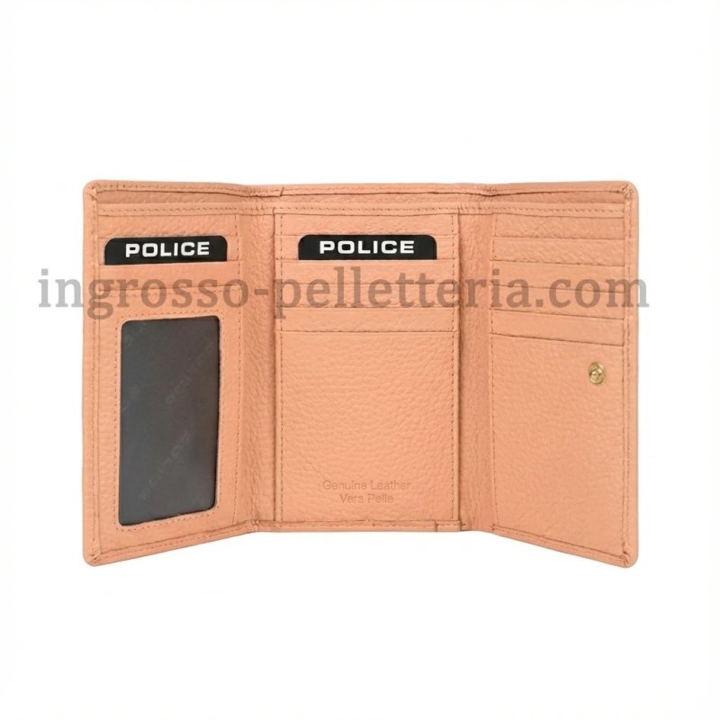 Police Cartera de Mujer en Piel Auténtica Compacta con Botón y Cremallera, Monedero y Caja de Regalo — vista 51