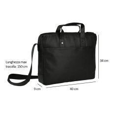 Police Arbeitstasche Herren Schwarz, aus PU, Laptopfach, Messenger Dokumententasche, Büro, Universität, Aktentasche Business 2