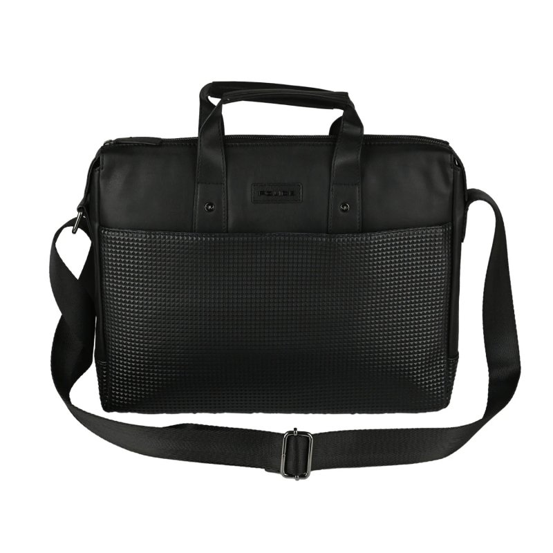 Police Sac de Travail Homme Noir, en PU, Bandoulière Porte-PC, Besace Porte-documents, Bureau, Université, Car… — vue arrière