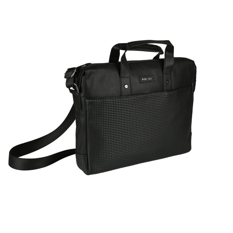 Police Sac de Travail Homme Noir, en PU, Bandoulière Porte-PC, Besace Porte-documents, Bureau, Université, Cartable… — vue 11