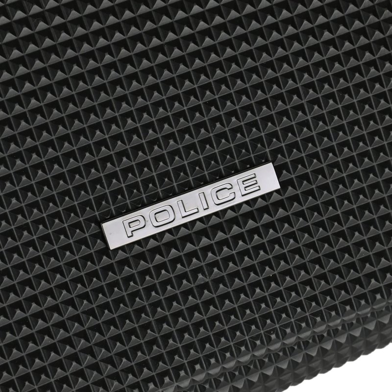 Police Men's Black Crossbody Bag, in PU, Messenger Bag with 3D Pyramid Texture, Elegant and Casual Shoulder Bag — inside