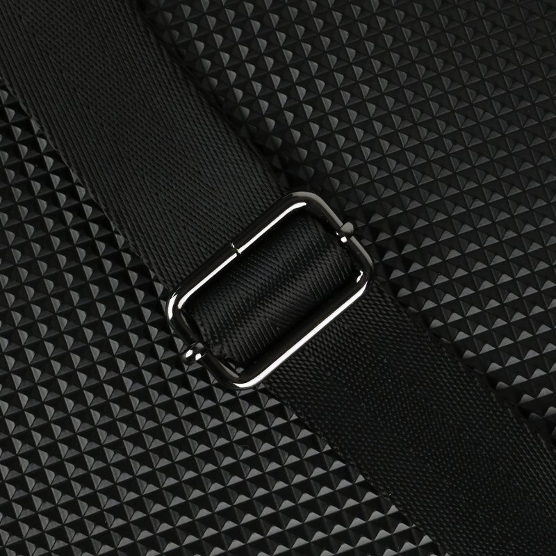 Police Men's Black Crossbody Bag, in PU, Messenger Bag with 3D Pyramid Texture, Elegant and Casual Shoulder Bag — detail
