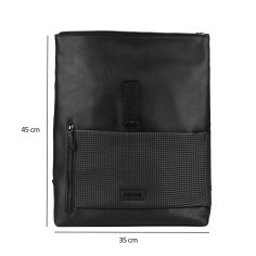 Mochila Police Hombre Negra Elegante, en PU, de trabajo, con compartimento PC para portátil hasta 17'', viaje, universidad, … 2