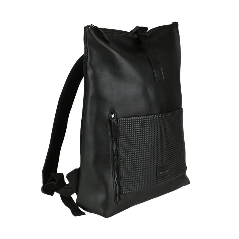 Police Men's Black Elegant Backpack, in PU, For Work, with Laptop Compartment up to 17'', Travel, University, 16 L — view 7
