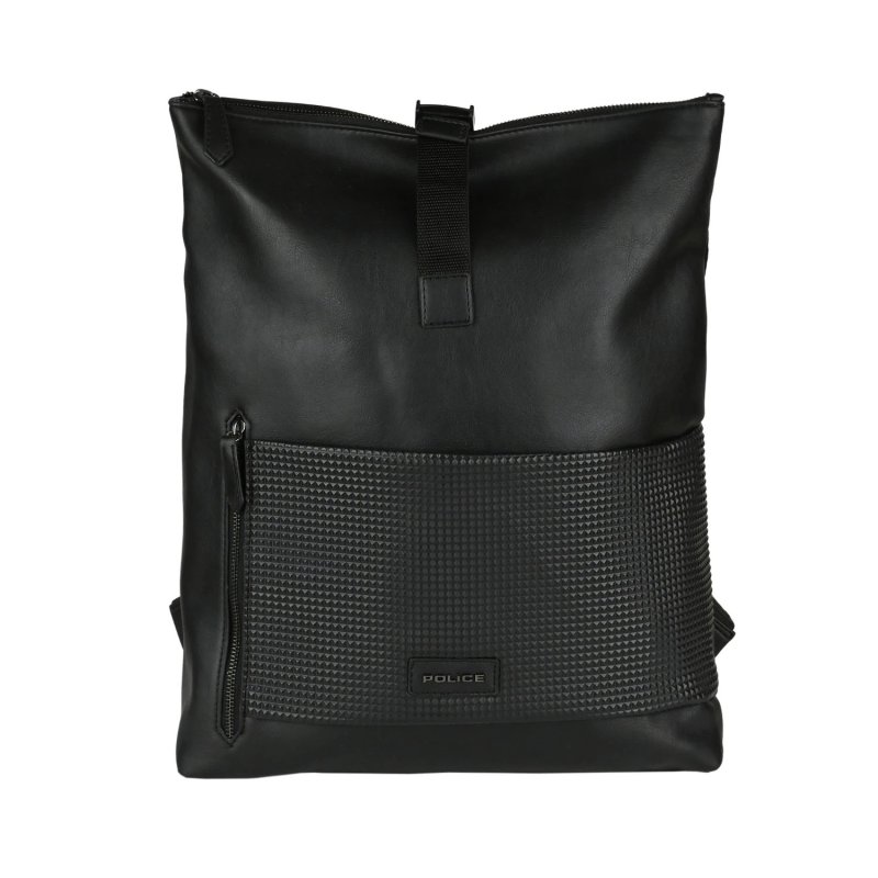 Police Men's Black Elegant Backpack, in PU, For Work, with Laptop Compartment up to 17'', Travel, University, 16 L — view 8