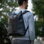 Police Men's Black Elegant Backpack, in PU, For Work, with Laptop Compartment up to 17'', Travel, University, 16… — back view