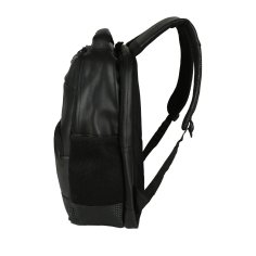 Sac à dos Police Casual Élégant Noir, en PU, Bretelles Rembourrées, Durable et Résistant, Université 30 L 2