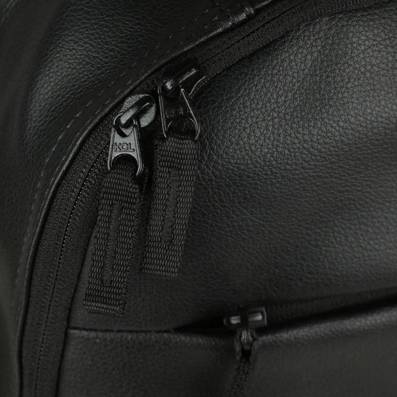 Mochila Police Casual Elegante Negra, en PU, Correas Acolchadas, Duradera y Resistente, Universidad 30 L — interior