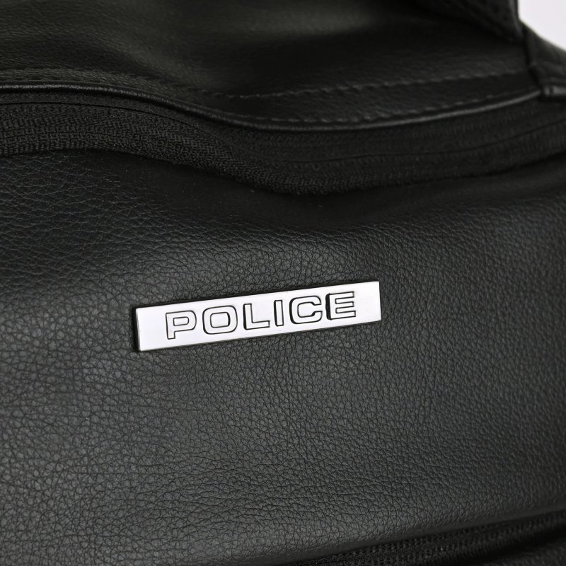 Sac à dos Police Casual Élégant Noir, en PU, Bretelles Rembourrées, Durable et Résistant, Université 30 L — vue 8