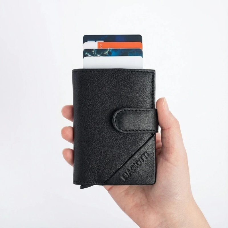 BIAGIOTTI UOMO Automatic Genuine Leather Wallet with RFID Card Case, Coin Pocket and Snap Closure, With Box — view 8