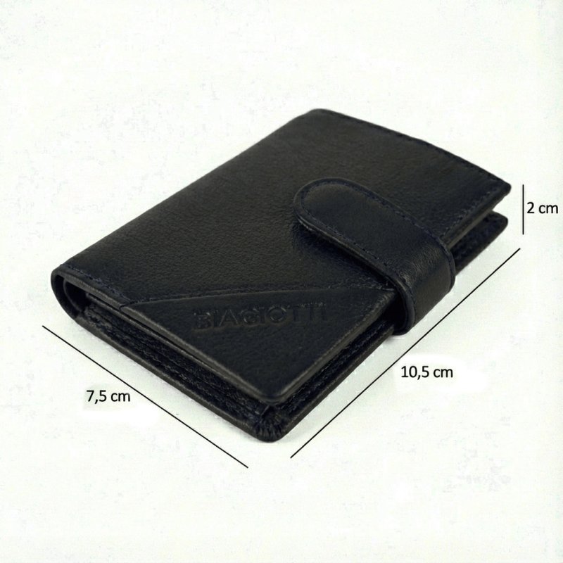 BIAGIOTTI UOMO Portafoglio Automatico in Vera Pelle con Scocca Porta Carte RFID, Tasca Monete e Chiusura Bottone, … — vista 9