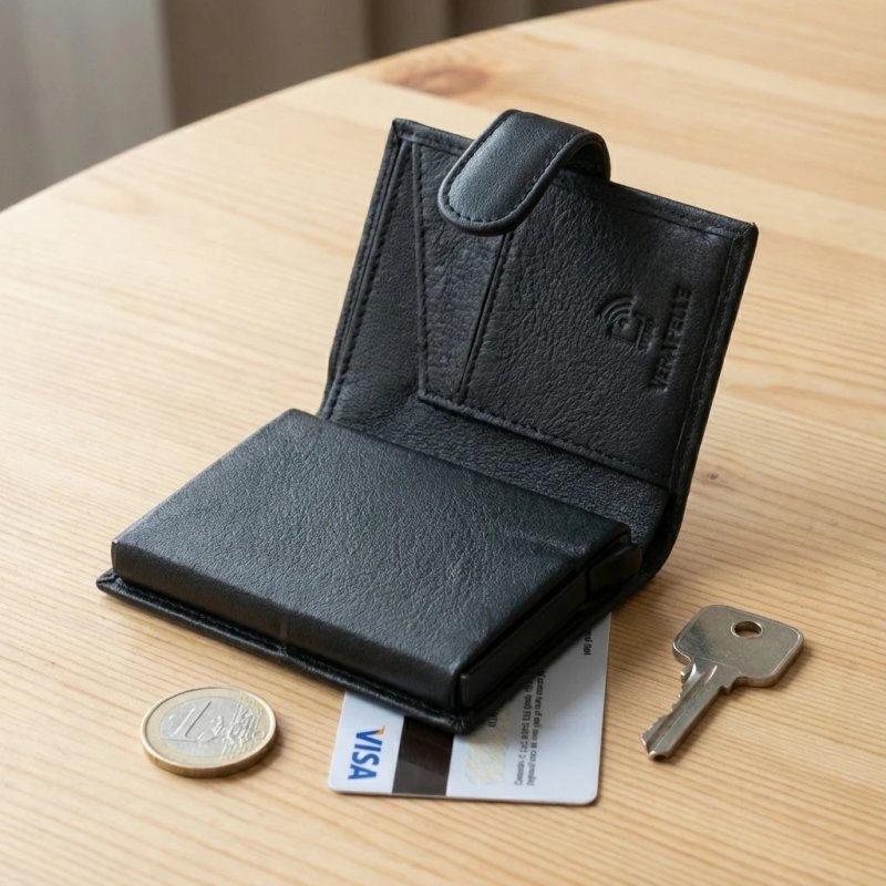 BIAGIOTTI UOMO Automatic Genuine Leather Wallet with RFID Card Case, Coin Pocket and Snap Closure, With Box — view 11
