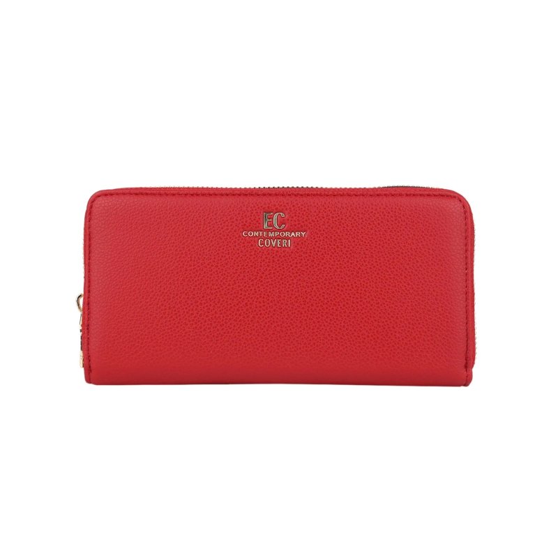 EC Contemporary Coveri Portefeuille Femme Grand en PU Effet Martelé, Porte-Monnaie, Fermeture Zippée, Spacieux, avec Boîte