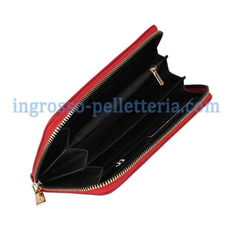 EC Contemporary Coveri Cartera de Mujer Grande en PU Efecto Martillado, Monedero, Cierre Perimetral, Espacio… — vista frontal