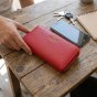 EC Contemporary Coveri Women's Large Wallet in Hammered-Effect PU, Zip Around, With Box — inside
