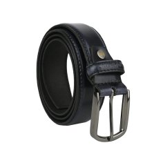 Ceinture Homme No Limits en cuir véritable, 3,5 cm, raccourcissable, avec coutures, classique, effet used, boucle sans nickel