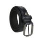 Ceinture Homme No Limits en cuir véritable, 3,5 cm, raccourcissable, avec coutures, classique, effet used, boucle sans nickel