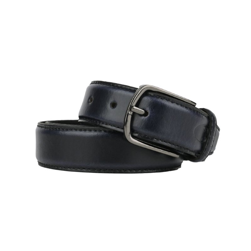 No Limits Men's Genuine Leather Belt, 3.5 cm High, Can Be Shortened, With Stitching, Classic, Used Effect, Nick… — front view