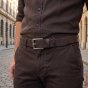 Cinturón de Hombre No Limits en piel auténtica, 4 cm, acortable, sin costuras, hebilla sin níquel de rodillo efec… — vista 11