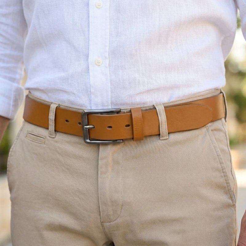 Cinturón de Hombre No Limits en Piel Auténtica, Alto 4 cm, Acortable, Sin Costuras, Elegante y Casual, Hebilla Si… — vista 15