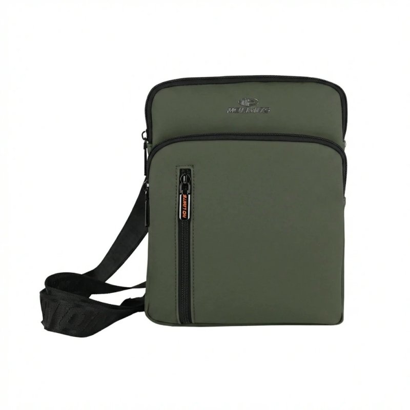No Limits Men's Crossbody Bag with Adjustable Shoulder Strap, Waterproof, Soft-Touch, Orange Lining, Multi-Pocket, Large
