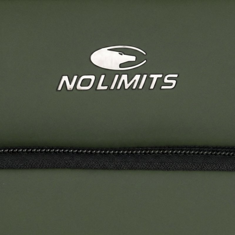 No Limits Men's Crossbody Bag with Adjustable Shoulder Strap, Waterproof, Soft-Touch, Orange Lining, Multi-Poc… — logo detail