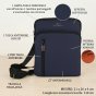 No Limits Herren-Umhängetasche, Wasserdicht, Soft-Touch, Orangefarbenes Futter, Multi-Tasche, Groß — Ansicht 8
