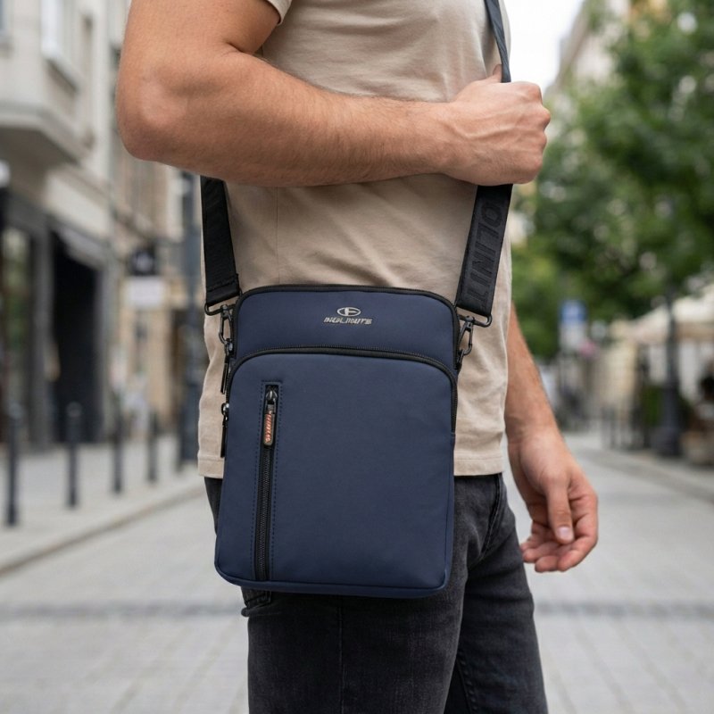 No Limits Men's Crossbody Bag with Adjustable Shoulder Strap, Waterproof, Soft-Touch, Orange Lining, Multi-Pocket, … — view 9