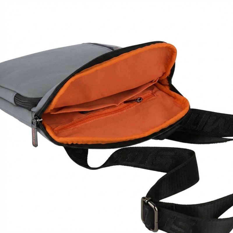 No Limits Men's Crossbody Bag with Adjustable Shoulder Strap, Waterproof, Soft-Touch, Orange Lining, Multi-Pocket,… — view 16