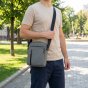No Limits Herren-Umhängetasche, Wasserdicht, Soft-Touch, Orangefarbenes Futter, Multi-Tasche, Mittel — Rückansicht
