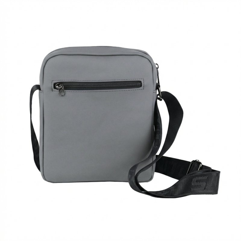 No Limits Herren-Umhängetasche, Wasserdicht, Soft-Touch, Orangefarbenes Futter, Multi-Tasche, Mittel — Innenansicht
