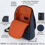 No Limits Men's Sling Crossbody Bag, Waterproof, Adjustable Strap Mini-Backpack Style, Soft-Touch Effect, Orange… — back view
