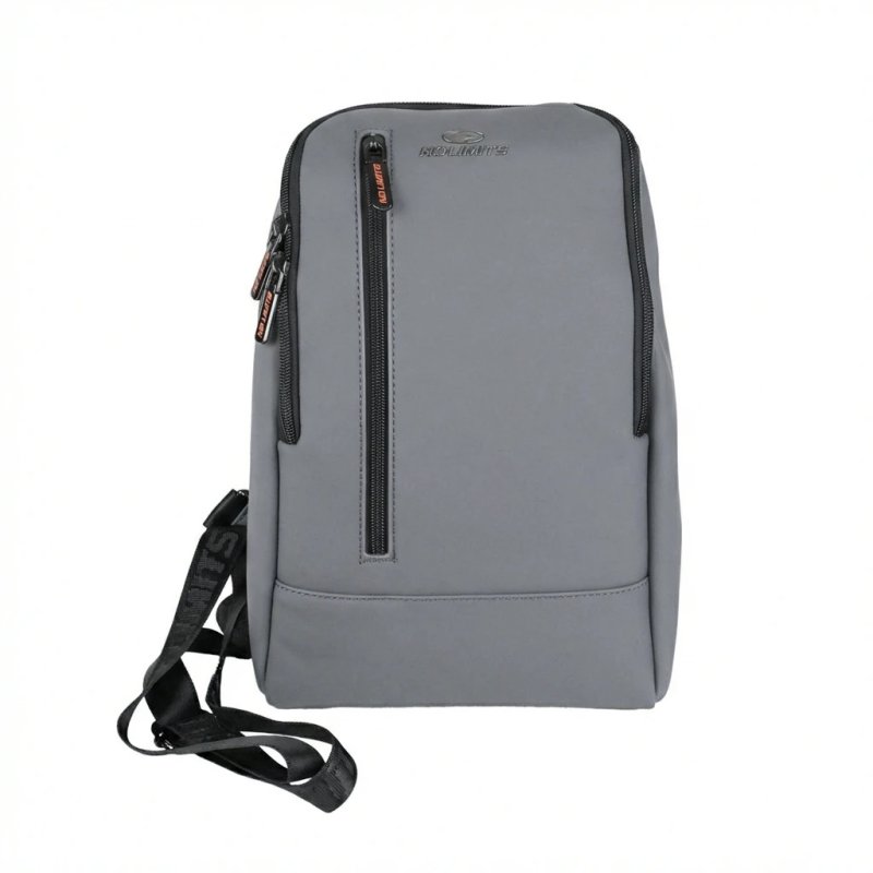 No Limits Herren Einschulter-Rucksack, Wasserdicht, Verstellbar, Soft-Touch, Orangefarbenes Futter — Logo-Detail