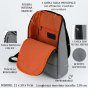 No Limits Herren Einschulter-Rucksack, Wasserdicht, Verstellbar, Soft-Touch, Orangefarbenes Futter — Ansicht 8