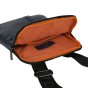 No Limits Bolso Bandolera para Hombre Ajustable, Impermeable, con Forro Naranja, de Piel Sintética, Grande — interior