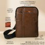 No Limits Men's Crossbody Bag, Adjustable Shoulder Strap, Waterproof, Orange Lining, Faux Leather, Large — view 9