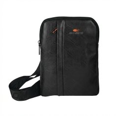 No Limits Men's Crossbody Bag, Adjustable Shoulder Strap, Waterproof, Orange Lining, Faux Leather, Large 2