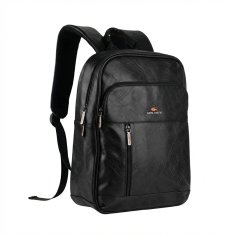 No Limits Laptop Backpack for Men and Women in Synthetic Leather, Waterproof with Orange Lining
